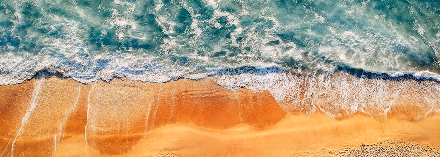 Côte Atlantique landaise vue depuis Hossegor au coucher du soleil