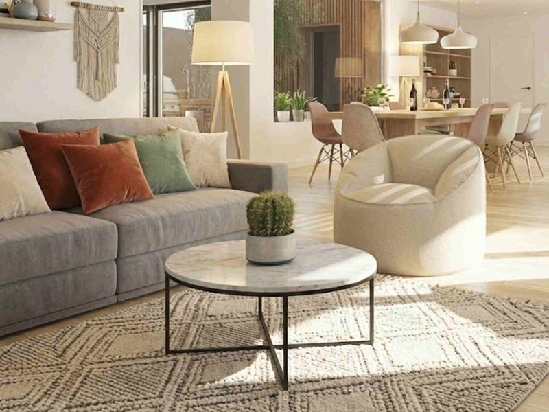 Intérieur chaleureux et lumineux d'une maison de la gamme Airial